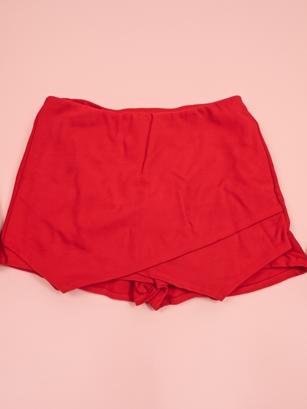 Women's Red Wrap-Front Skort